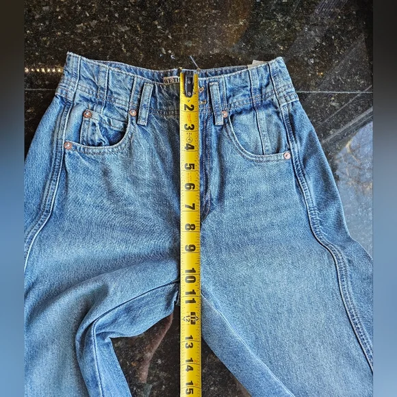 Free people We the free Aster high rise Straight Leg Jeans in Swarm Sz 24 - Picture 12 of 13